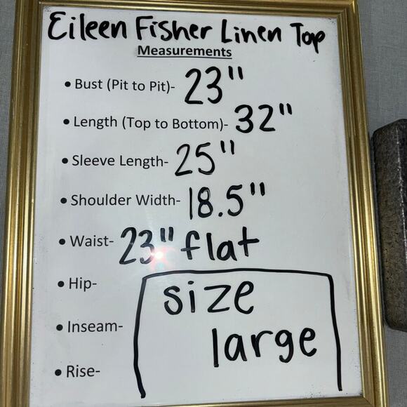 Eileen Fisher Butter Yellow 100% Irish Linen Button Down Shirt- Size Large - Picture 12 of 12